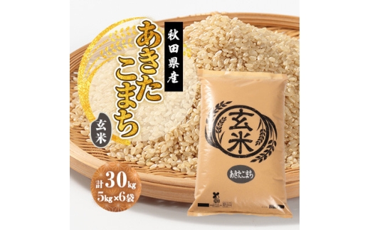 ＜新米予約＞令和8年産 あきたこまち 玄米 30kg(5kg×6袋)【1756034】