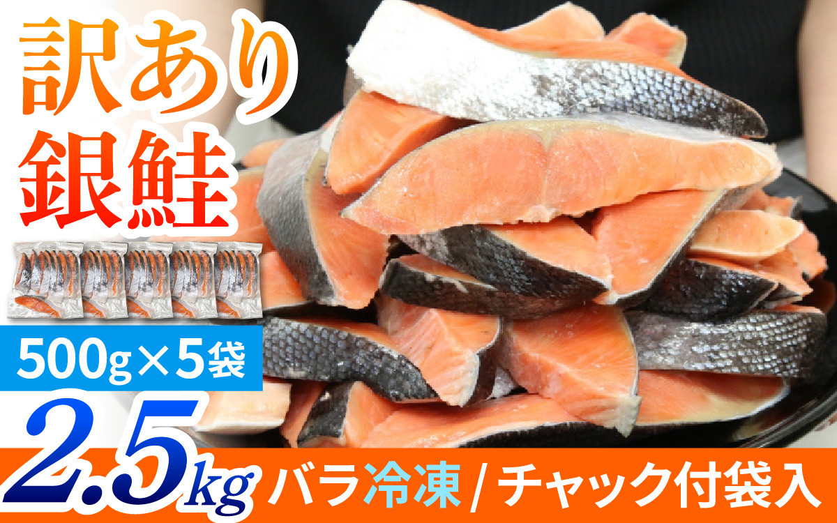 
塩銀鮭 切身 2.5kg(500g×5パック)
