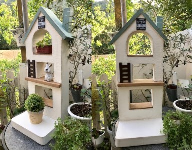 ガーデニング 雑貨 3階建てのお家スタンド＜Moon Rabbit＞
