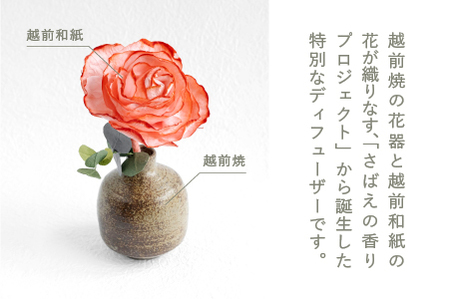 和紙の花 ディフューザー「さばえの色と香り」金糸雀（かなりあ）
