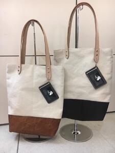 いわて短角牛レザー＆キャンバスバッグ【茶・黒】 ファッション小物 小物 革製品 革小物 かばん 普段使い タンニンなめし 大容量 ポケット付き  黒