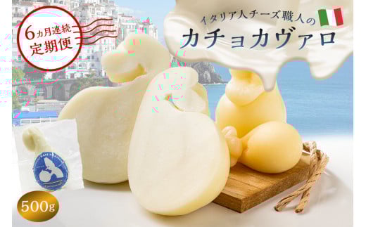 【定期便】カチョカヴァロ Caciocavallo 500g(6カ月連続お届け)【  岐阜県 可児市 しぼりたて 高品質 熟成 セミハードチーズ 食感 濃厚 ミルク 風味 歴史 伝統 グリル 野菜 パン キノコ 赤身肉 】
