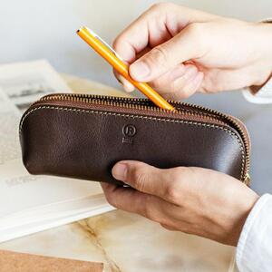 ＜カラー選択可能＞三角ペンケース【福岡市内製造】 チョコ