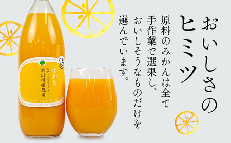 みかんジュース 本物の100％みかんジュース 1,000ml × 6本 木田柑橘農園 H025-185002