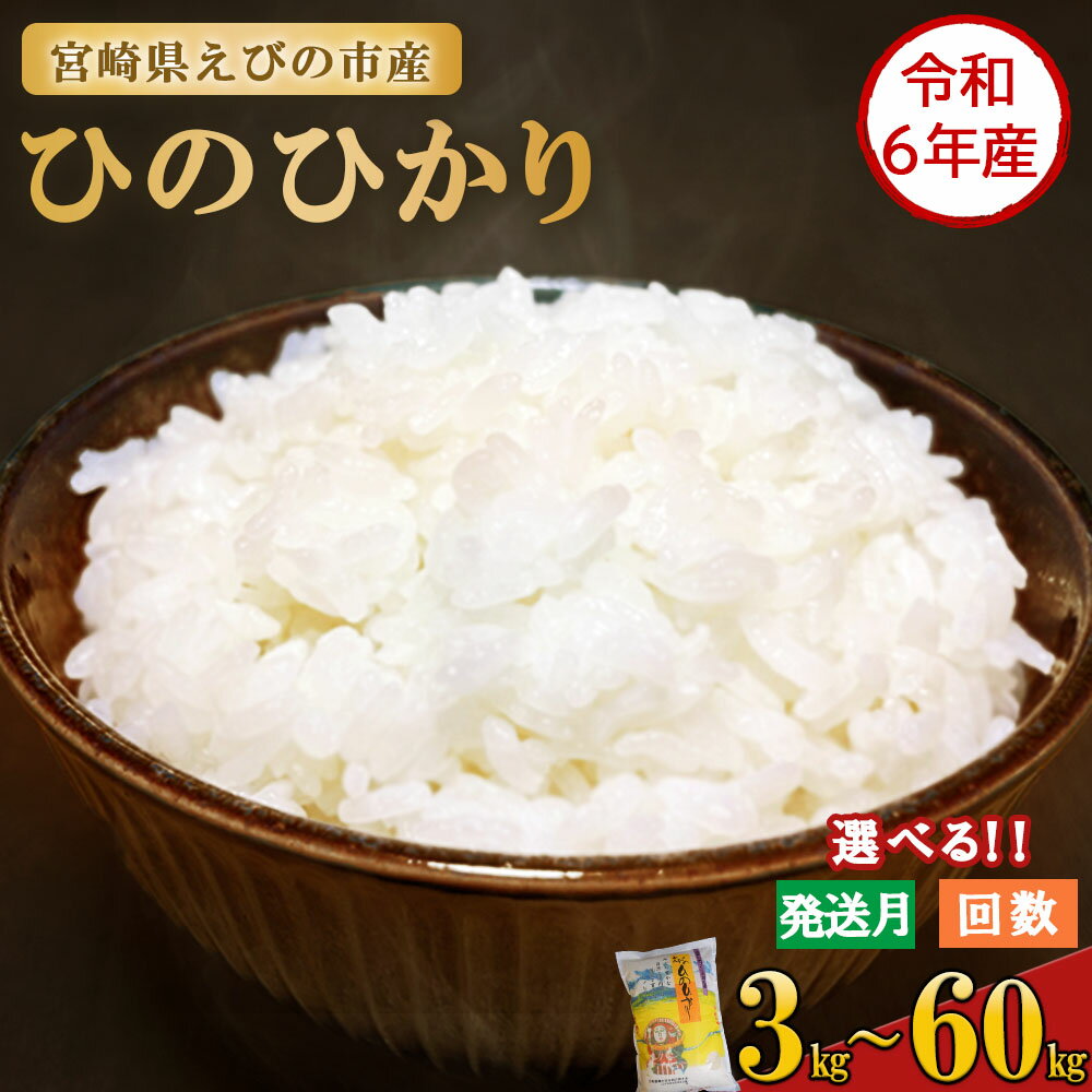 【ふるさと納税】【 内容量 / 発送回数 / 発送月が 選べる】米 ひのひかり 3kg 5kg 単品 定期便 令和6年産 九州 特A えびの産 ヒノヒカリ 特選米 ブランド米 お米 白米 精米 3回 6回 12回 九州産 宮崎県産 宮崎県 えびの市 国産 国産米 送料無料