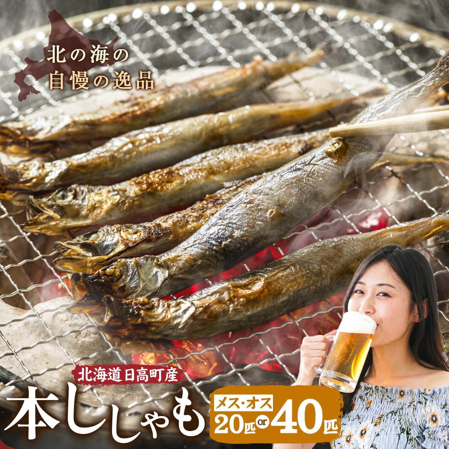 【ふるさと納税】シシャモ 20匹 or 40匹 オス メス 石崎水産 《30日以内に出荷予定(土日祝除く)》 北海道 日高町 ししゃも シシャモ 本ししゃも 北海道産ししゃも 子持ちししゃも おつまみ 晩酌 ご飯のお供 送料無料