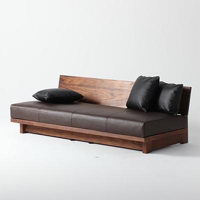ふるさと納税 大川市 ソファAGURA　180cm　ウォールナット　無垢材　本革　ダークブラウン　3人　3P　大川市 |  | 03