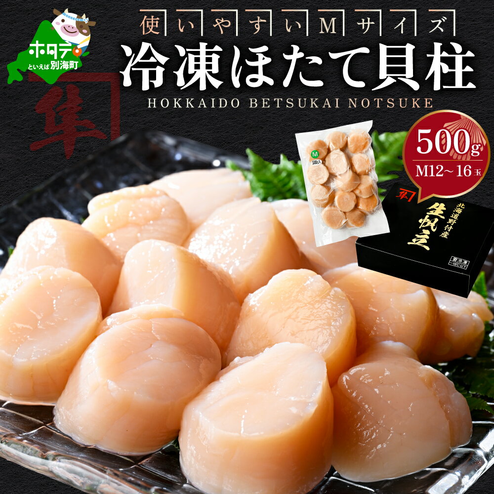 【ふるさと納税】 ホタテ 貝柱 500g（12～16玉前後） 北海道 別海町 野付産 冷凍 （ ふるさと納税 ホタテ ふるさと納税 帆立 ふるさと納税 訳あり ホタテ貝柱 貝柱 貝 海鮮 北海道 別海町 冷凍 ）