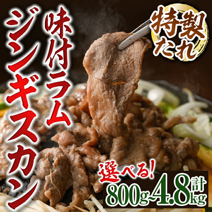 【ふるさと納税】《内容量が選べる！》味付きラムジンギスカン ( 800g・計1.8kg・計3kg・計4.8kg ) 羊 羊肉 ジンギスカン ラム 味付 冷凍 焼肉 BBQ 晩御飯 おかず 【いろは肉店】
