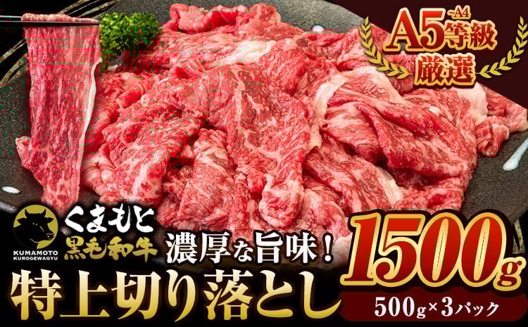 
            くまもと黒毛和牛 ウデ・モモ 赤身切り落とし 1500g (500g×3) 牛肉 冷凍 《30日以内に出荷予定(土日祝除く)》冷凍庫 個別 取分け 小分け 個包装 モモ スライス 肉 お肉 しゃぶしゃぶ すき焼きA5 A4 st-p
          