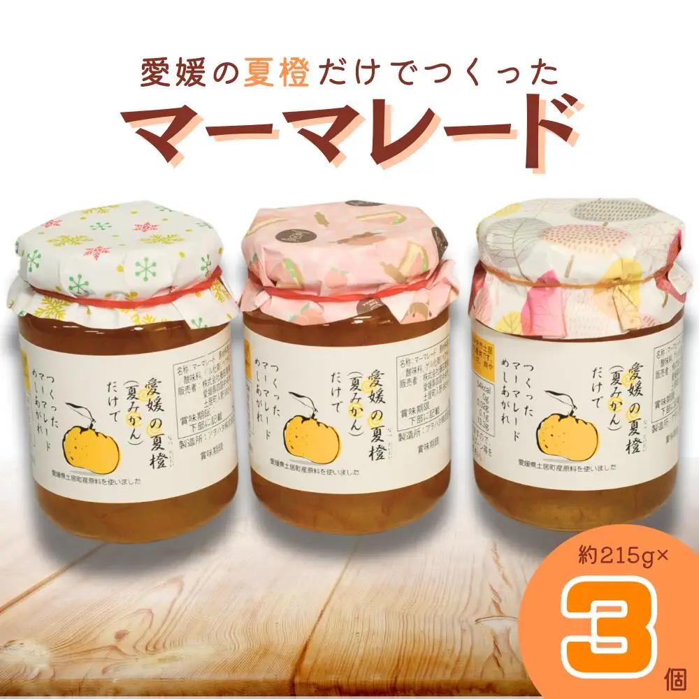 愛媛の夏橙（なつみかん）だけでつくった マーマレード 3個セット