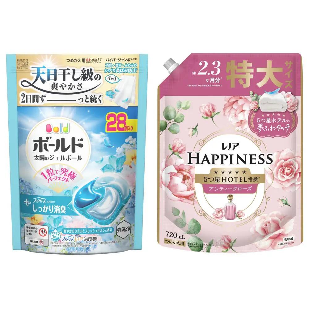 ボールド ジェルボール 4D 爽やかおひさまとフレッシュサボンの香り ＆ レノアハピネスローズつめかえ用