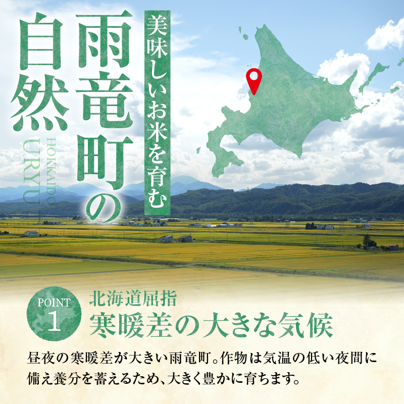 【9月発送】うりゅう米 ゆめぴりか 2kg （1kg×2袋）お米 米 ごはん ご飯 特A 単一原料米 お弁当 国産 人気 おすすめ kome 雨竜町