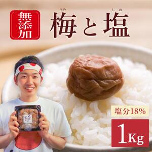 【無添加梅干し】ミネラル豊かな天日塩だけで漬けた梅干し1kg／南高梅　塩分18％　umehkr005A【umehkr005A】