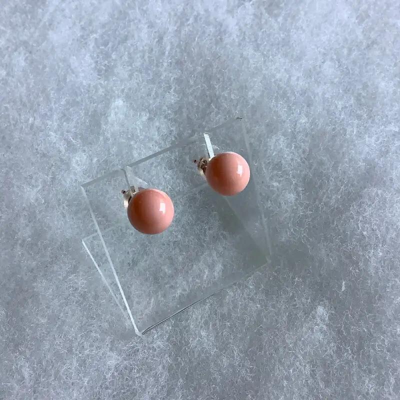 【サンゴ】ピアス ボケマガイサンゴ K18G