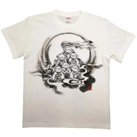 手描きTシャツ 仏画 六地蔵 白 (半袖 Lサイズ)【1615564】