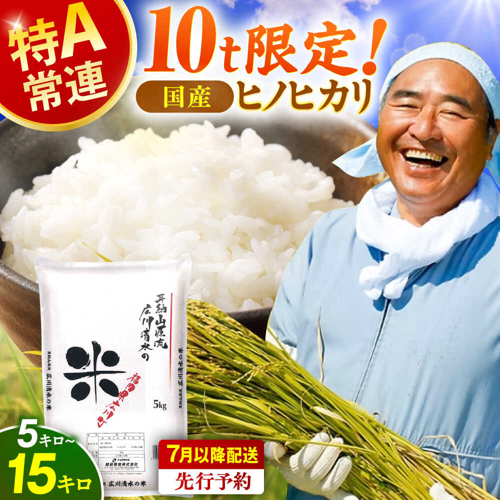 【ふるさと納税】【★先行予約★ 2025年7月中旬より発送】【選べる容量】令和6年度産 ヒノヒカリ 5kg- 15kg 広川町 / イートウェル株式会社[AFAK306]