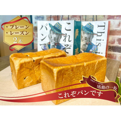 
これぞパンです　高級食パン『プレーン1本　レーズン1本』　2本(4斤)セット【1266793】
