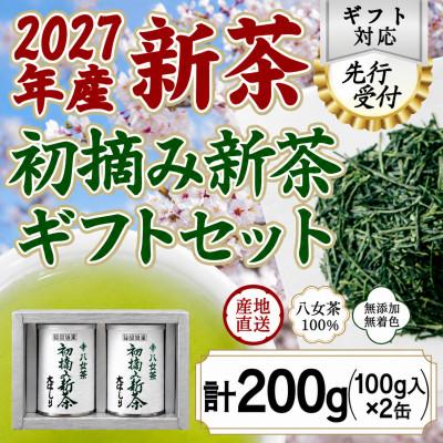 ふるさと納税 八女市 【先行受付】「2027年産 初摘み新茶」100g缶詰 2缶化粧箱入 ギフト対応