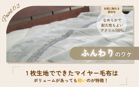 日本製 アクリル マイヤー毛布 シングル グレー 1枚 (新合繊合わせ毛布)N-M-7700GY [1558]