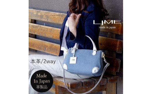 LIME(ライム）　デニムレザー　2wayミニボストンバッグ　アイボリー