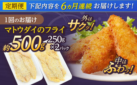 【全6回定期便】 マトウダイのフライ 約500g (約250g×2p) 【 ひばり 】[KAA492]