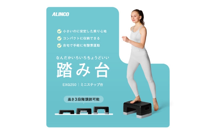 
            ミニステップ台/EXG250 [AOAB177] 健康 運動 ダイエット 有酸素運動 昇降運動 トレーニング ストレッチ 筋トレ ダイエット ステップ運動 コンパクト 高さ調整 収納 コンパクト収納 滑り止め付き 簡単トレーニング 初心者 自宅トレーニング 宅トレ お家ジム 室内運動 ステップ台 踏み台 室内 下半身 足 脚 男性 女性 高齢者 リハビリ 初心者 人気 おすすめ ギフト アルインコ
          