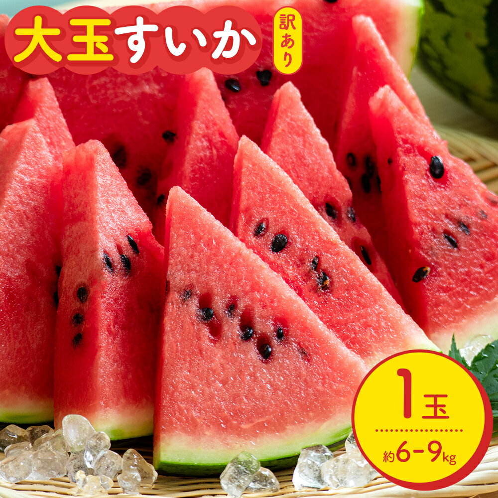 【ふるさと納税】【先行予約】スイカ 訳あり 大玉すいか 1玉 約 6kg 〜 9kg L ～ 3L 混合 株式会社Foody’s 食彩たかみ 《2026年5月下旬-7月下旬頃出荷》 熊本県 菊池市 フルーツ 果物 スイカ すいか 訳あり 大玉 九州産 冷蔵 送料無料