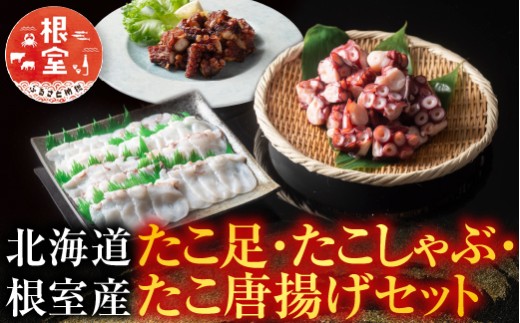 B-19002 【北海道根室産】たこ足、たこしゃぶ、たこ唐揚げセット