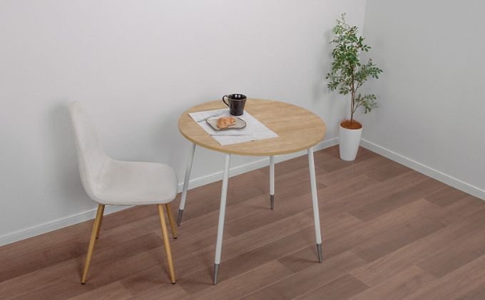 【andFREL】FS サークルテーブル 天板 メラミン ホワイトパイン 幅75cm　奥行75cm 高さ72cm ※離島への配送不可