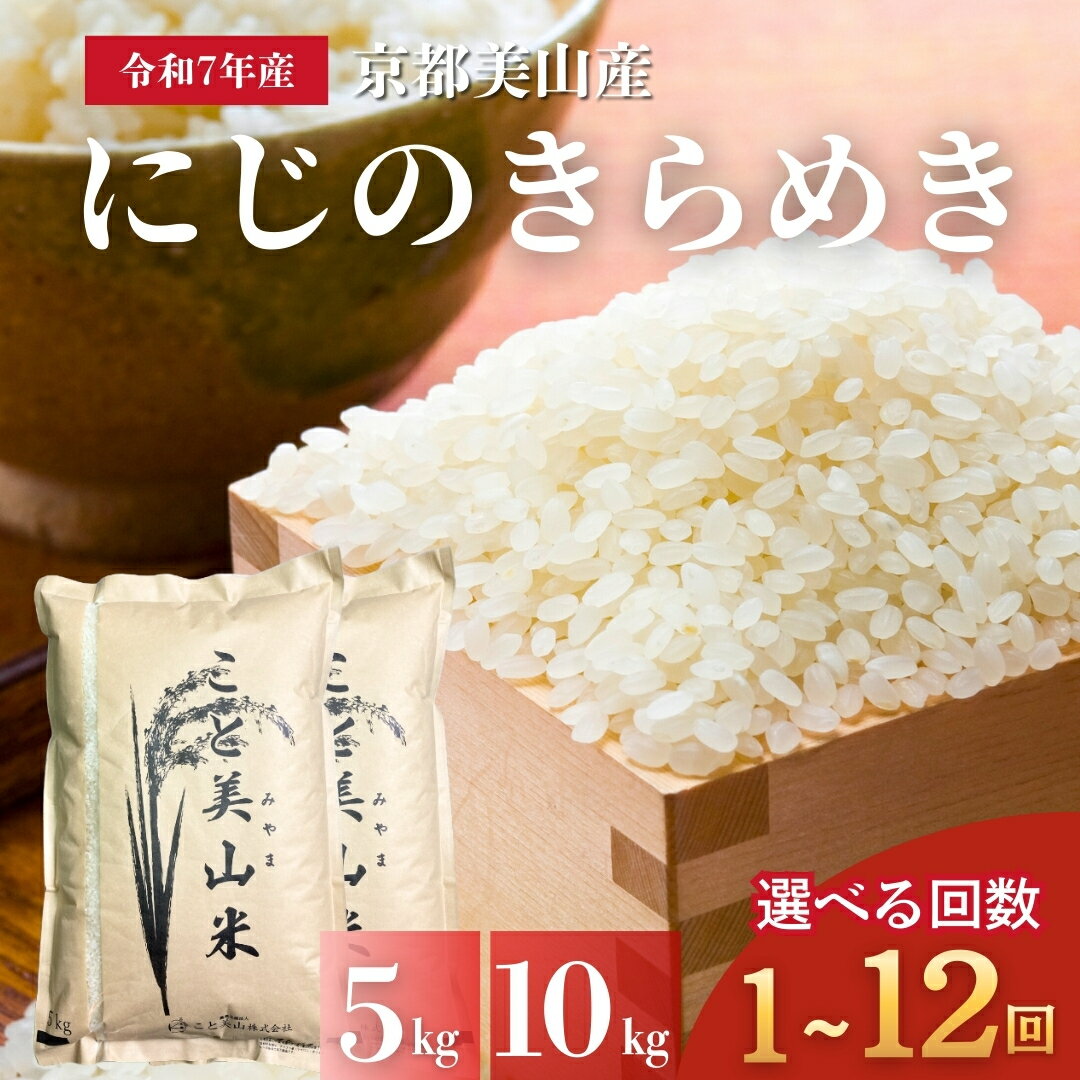 【ふるさと納税】【選べる回数、容量】令和7年産 にじのきらめき 5kg～10kg 定期便1回～12回 美山町産 こと美山米 特別栽培米