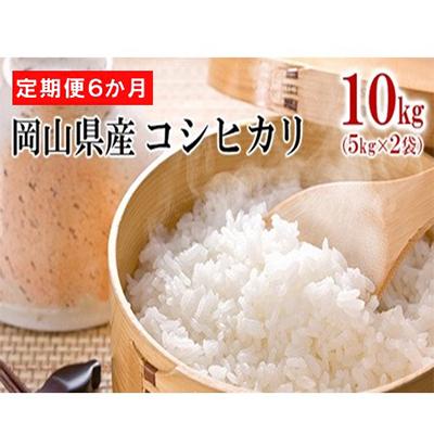 ふるさと納税 高梁市 【毎月定期便】【6か月定期便】岡山県産 コシヒカリ 10kg(5kg×2袋)全6回