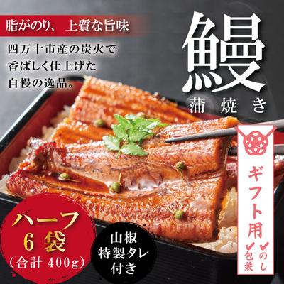 ふるさと納税 四万十市 【ギフト用(包装・のし対応)】<四万十食品>うなぎ蒲焼　ハーフ6袋/CD　26-361G-6