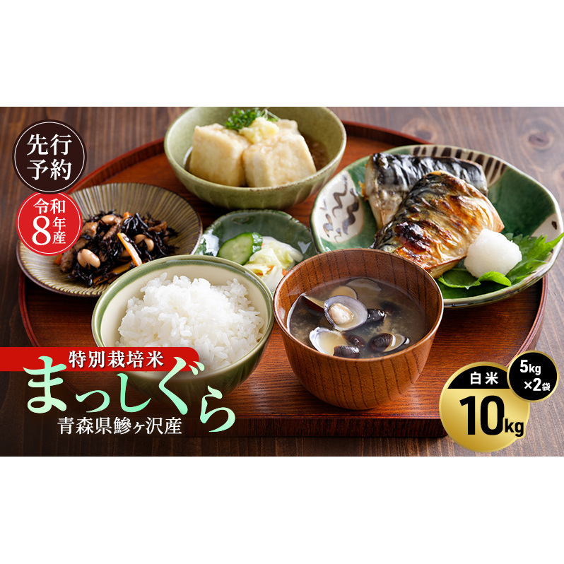 先行予約 令和8年産 特別栽培米 まっしぐら 白米 10kg(5kg×2) [H.GREENWORK] 青森県 鰺ヶ沢産 / お米 精米 こめ おこめ ごはん 農薬5割減 安心 安全 津軽
