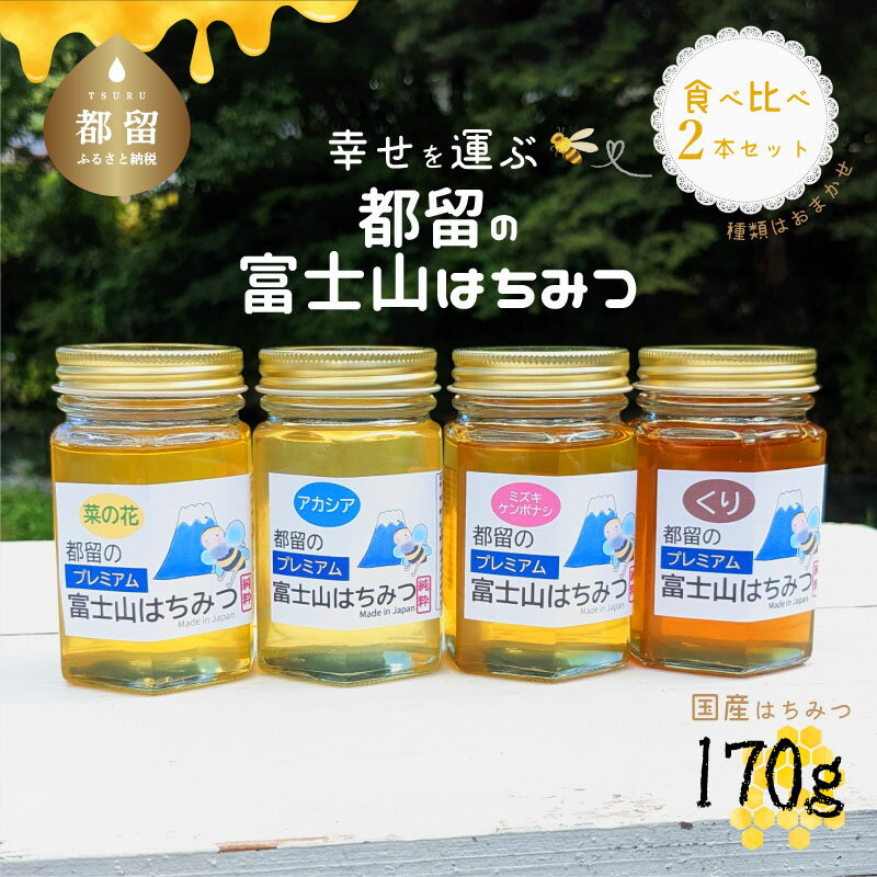 【ふるさと納税】 はちみつ 食べ比べ2本セット 種類はおまかせ 170gx2 都留の富士山はちみつ 無添加 国産