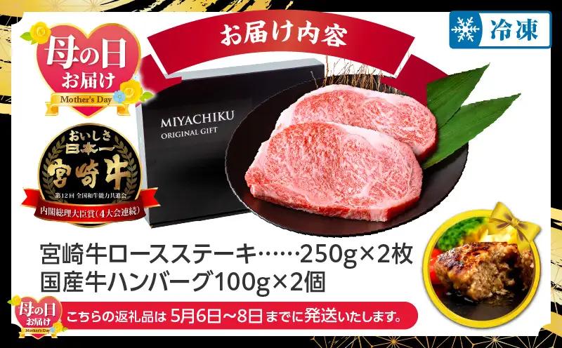 宮崎牛 ロース ステーキ 500g 畜産農家応援！ ハンバーグ