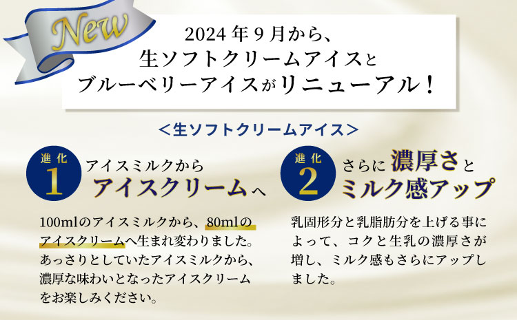 新鮮な生乳を100％使用! 生ソフトクリームアイス & いなぶのブルーベリーアイス　(80ml)×8個セット