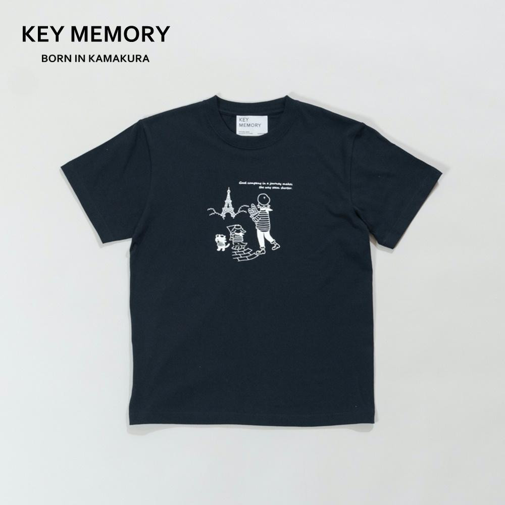 
【KEYMEMORY 鎌倉】トラベルイラストTシャツ NAVY【サイズ選択可】
