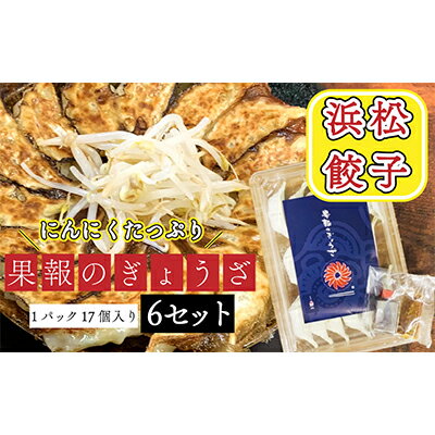 【ふるさと納税】浜松餃子 果報のぎょうざ 1パック（17個入り）6セット（合計102個）冷凍 加工品 惣菜 中華 点心 おかず おつまみ 冷凍餃子 一品 キャベツ 多め 甘め ニンニク パンチ 休日 夕飯