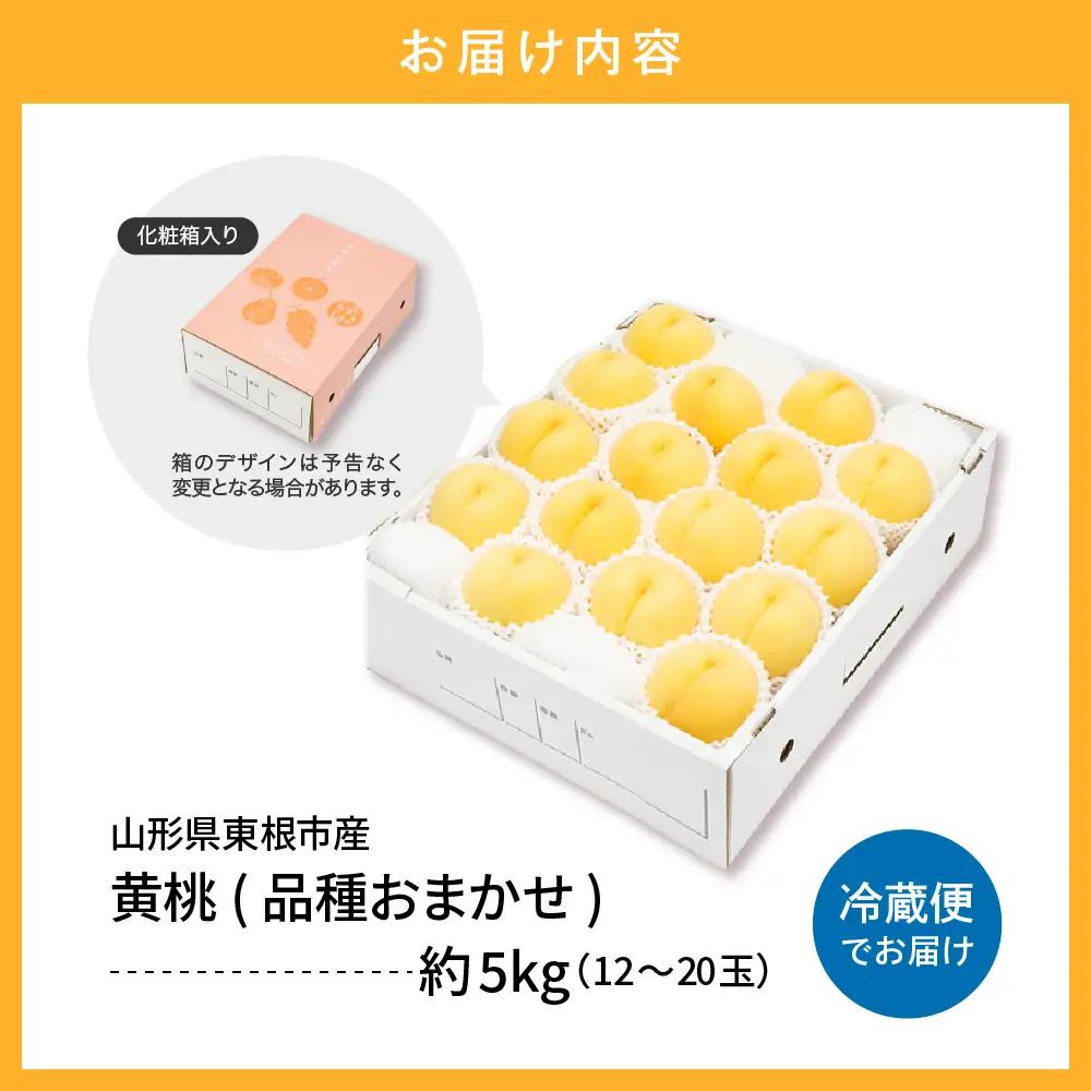 【2026年産 先行予約】 黄桃 (品種おまかせ) 5kg 秀品 化粧箱入り 東根農産センター提供 山形県 東根市 hi027-262 （東北 果物 フルーツ くだもの もも 桃 黄桃 ピーチ 品種お