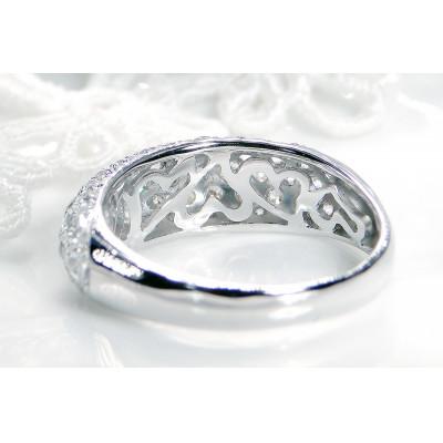 ふるさと納税 昭和町 pt900月甲丸 ダイヤモンド パヴェリング【1.0ct】　12号 |  | 02