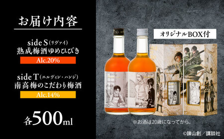 描き下ろし原画ラベル「進撃の巨人」梅酒-Bande- 500ml×2(化粧箱入)　日田市 / 株式会社おおやま夢工房 梅酒 本格梅酒 梅[ARCW014]