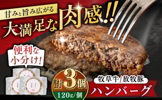 【牧草牛×放牧豚】ハンバーグ 3個 《厚真町》【GOODGOOD株式会社】 ハンバーグ 牛肉 豚肉 ジビエ 小分け 冷凍配送 北海道 [AXBP013]