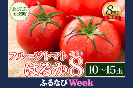 【ふるなびWEEK対象】【2026年発送】 糖度8度以上 フルーツトマト はるか8（エイト） 10～15玉 トマト 野菜 夏 野菜 旬 甘い 濃厚 果物 フルーツ 高糖度 新鮮 産地直送 北海道 美深町 FN-Limited-WE