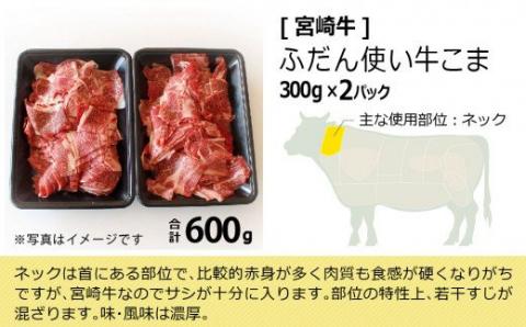 宮崎牛 こま 600g (300g×2)　牛肉[G7408]