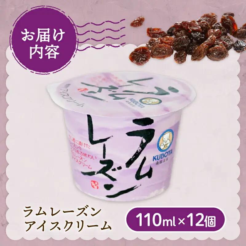 ＼久保田食品 アイス／ ラムレーズンアイスクリーム12個