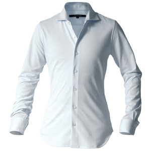 DJS-002 decollouomo メンズドレスシャツ長袖（生地／コンコルド）サックスブルー／Sサイズ