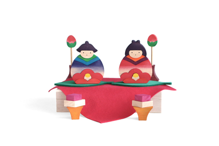 ひな祭り 椿びな もうせん用フェルト付・台座用葉2枚付 ひな人形 ひな飾り｜HG000792