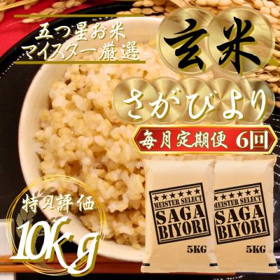 ふるさと納税 吉野ヶ里町 【毎月定期便】【玄米】さがびより10kg(5kg×2袋)(吉野ヶ里町)全6回