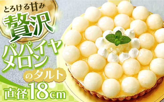 【2025年4月～発送】【サクサク生地】南島原産パパイヤメロンのタルト / タルト メロン めろん 18cm / 南島原市 / アトリエジジ [SAA026]